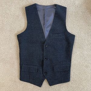 Men’s Grey Wool Waistcoat/Vest Small Tall
